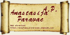 Anastasija Paravac vizit kartica